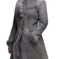 Women Classic Retro Vintage Grey Fur Genuine Sheepskin Leather Coat