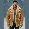 Men's Winter Luxe Real Shearling Coat – Warmth Meets Classic Biker Rugged Army Style Jacket