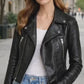 WLJ04 HoL Brand Black Biker Motorcycle Wear Real Leather Jacket For Women's