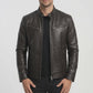M012 Vintage Cafe Racer Black Men Retro Biker Stylish Genuine Leather Jacket