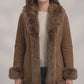 F002 HoL Women's Real Brown Real Sheep Shearling Fur Coat-Medium-Clearance Sale 2024