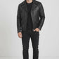 M077 Free Authentic Black Wallet Real Leather Jacket