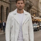 M073 New Mens Real Classic Leather Cross Zipper Jacket
