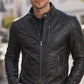 M029 Men's Motorcycle Wear Retro Moto Cafe Racer Hunt Black Jacket