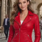 W005 South Side Serpents Red Leather Jacket