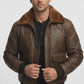 M037 Aviator A-2 Real Bomber Flight Jacket Distressed Brown Men's Leather Jacket