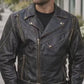 MMJ14 Bike Wear Terminator Fashion Black Motorcycle Real Leather Jacket For Men