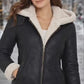 F012 Women’s Hooded Real Leather Black SheepShearling white Jacket