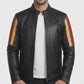 M019 HoL Brand German Flag Brown Genuine Leather Jacket For Men's