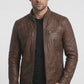 M002 Cafe Racer Men's Vintage Style Retro Brown Distressed Jacket