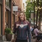 W001 Captain Marvel Carol Danvers Avengers End Game Faux Leather Biker Women's Jacket