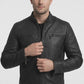 M001 Cafe Racer Black Men's Biker Vintage Motorcycle Jacket