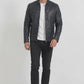 Cafe Racer Retro M042 Men's Black Real Leather Jacket 2020