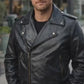 MMJ07 Johnny Depp Black Leather Cry Baby Motorcycle Leather Jacket