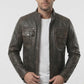 New M036 Multi Zipper Distressed Casual Wear Biker  Men's Jacket