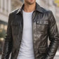 M026 Men's Blazer Wear Coat Classic Formal Easy Rider Genuine Leather Jacket