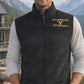 MDJ08 Yellowstone Men's Vest Wool Kevin Costner John Dutton Black Denim Jacket