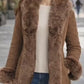F002 HoL Women's Real Brown Real Sheep Shearling Fur Coat-Medium-Clearance Sale 2024