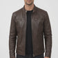 M011 Vintage Cafe Racer Brown Men Retro Biker Stylish Jacket