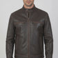 M014 Contraband Mark Wahlberg's Slim Fit Distress Leather Jacket