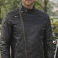 M023 Motorcycle Fashion Skull Vintage Men's Brown Biker Wear Ride Jacket