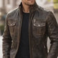 New M036 Multi Zipper Distressed Casual Wear Biker  Men's Jacket