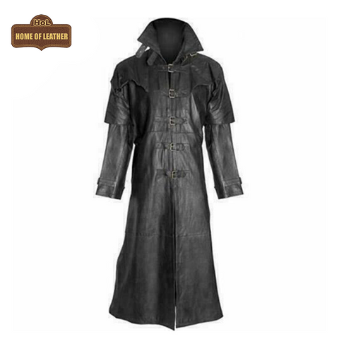 Men’s Captain Steampunk Van Helsing Real Leather Jacket Coat C017 | Sale
