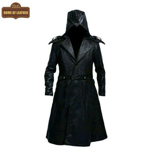 C003 Assassins Creed Syndicate Jacob Frye Men's Black Qualited Real Leather Coat - Home of Leather