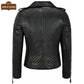 Classic Biker Fashion Women's Black Jacket Real Leather Biker Ladies Jacket 2260