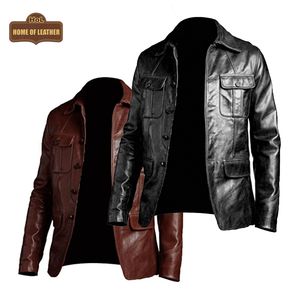 M026 Men's Blazer Wear Classic Formal Easy Rider Genuine Leather Jacket
