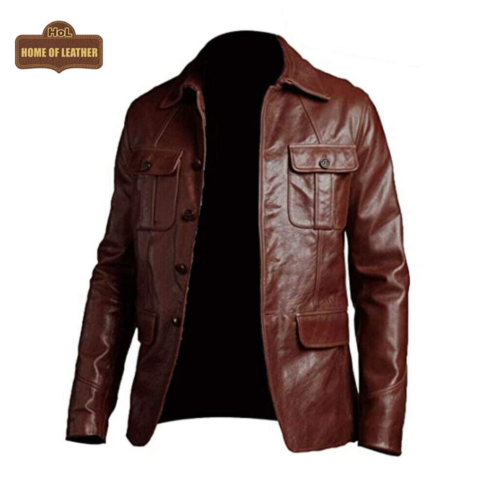 M026 Men's Blazer Wear Coat Classic Formal Easy Rider Genuine Leather Jacket