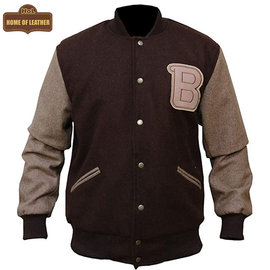MDJ07 Men's Hotline Miami B Logo Varsity Real Wool Bomber biker Classic Unisex Jacket