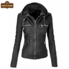 WLJ05 Detach Hoodie Women's Black Biker Stylish Real Leather Motorcycle Jacket - Home of Leather