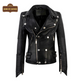WLJ13 Women's Motorcycle Bomber Black Biker Real Leather Stylish Slim Fit Jacket
