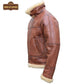 B003 B3 Brown Shearling Coat WWII Bomber Sheep Leather Aviator Jacket For Men's - Home of Leather