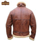 B003 B3 Brown Shearling Coat WWII Bomber Sheep Leather Aviator Jacket For Men's - Home of Leather