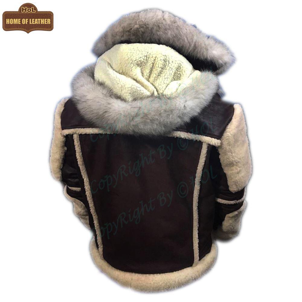 B008 HoL Original Brand Hood Warm Brown Sheep Leather Men's Jacket - Home of Leather
