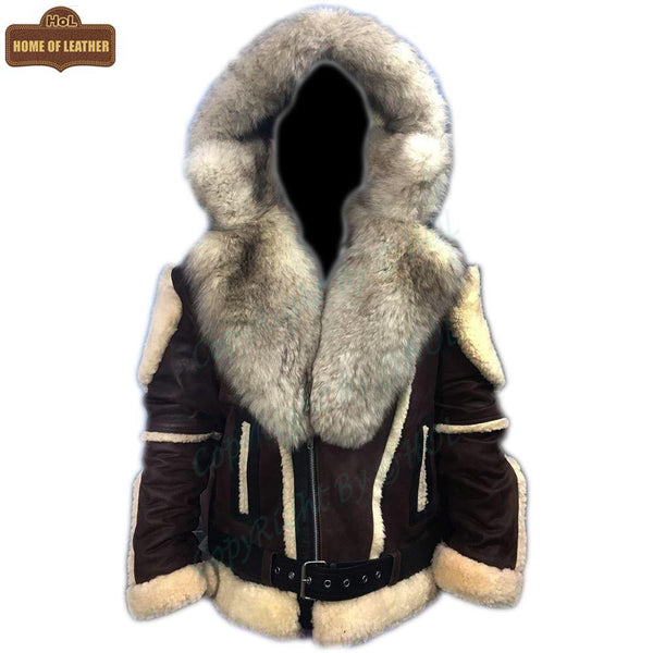 B008 HoL Original Brand Hood Warm Brown Sheep Leather Men's Jacket - Home of Leather