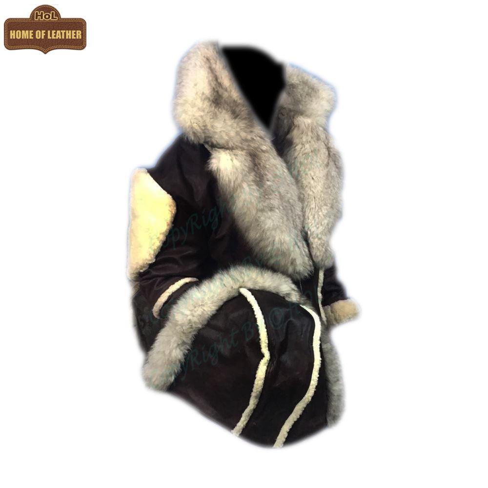 B008 HoL Original Brand Hood Warm Brown Sheep Leather Men's Jacket - Home of Leather