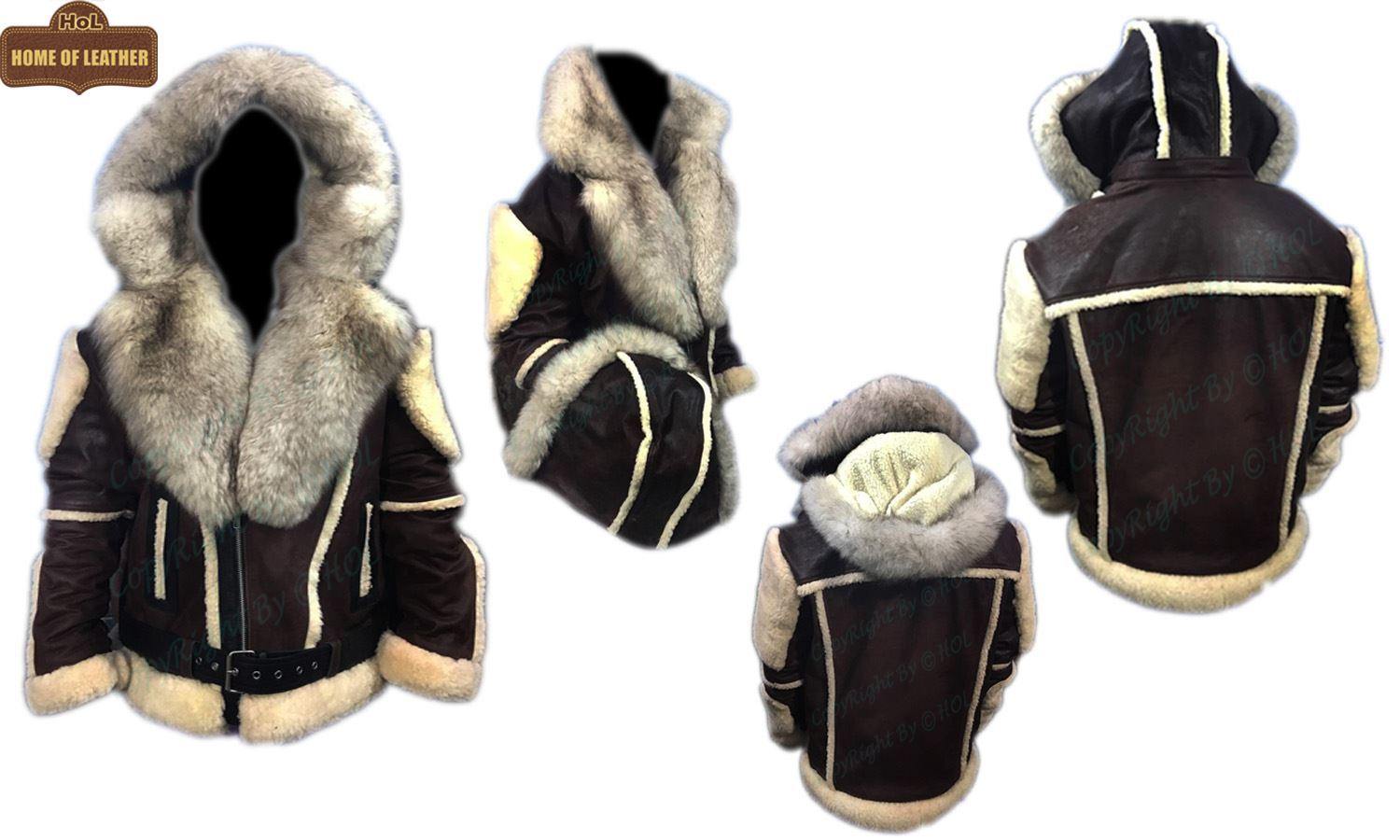 B008 HoL Original Brand Hood Warm Brown Sheep Leather Men's Jacket - Home of Leather