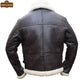 B033 Men's RAF Flying Aviator Real Shearling Fur Bomber Brown Winter Leather Jacket Men's Winter Fur Jacket - Home of Leather 