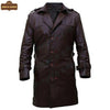 Bay Watchmen Rorschach Fashion Trench C002 Brown Jacket Genuine Leather Coat For Men - Home of Leather
