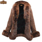 F002 HoL Women's Real Brown Real Sheep Shearling Fur Coat - Home of Leather