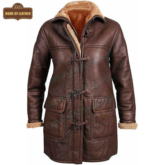 F006 Women Coat B3 Aviator Fur Shearling Hooded Jacket - Home of Leather