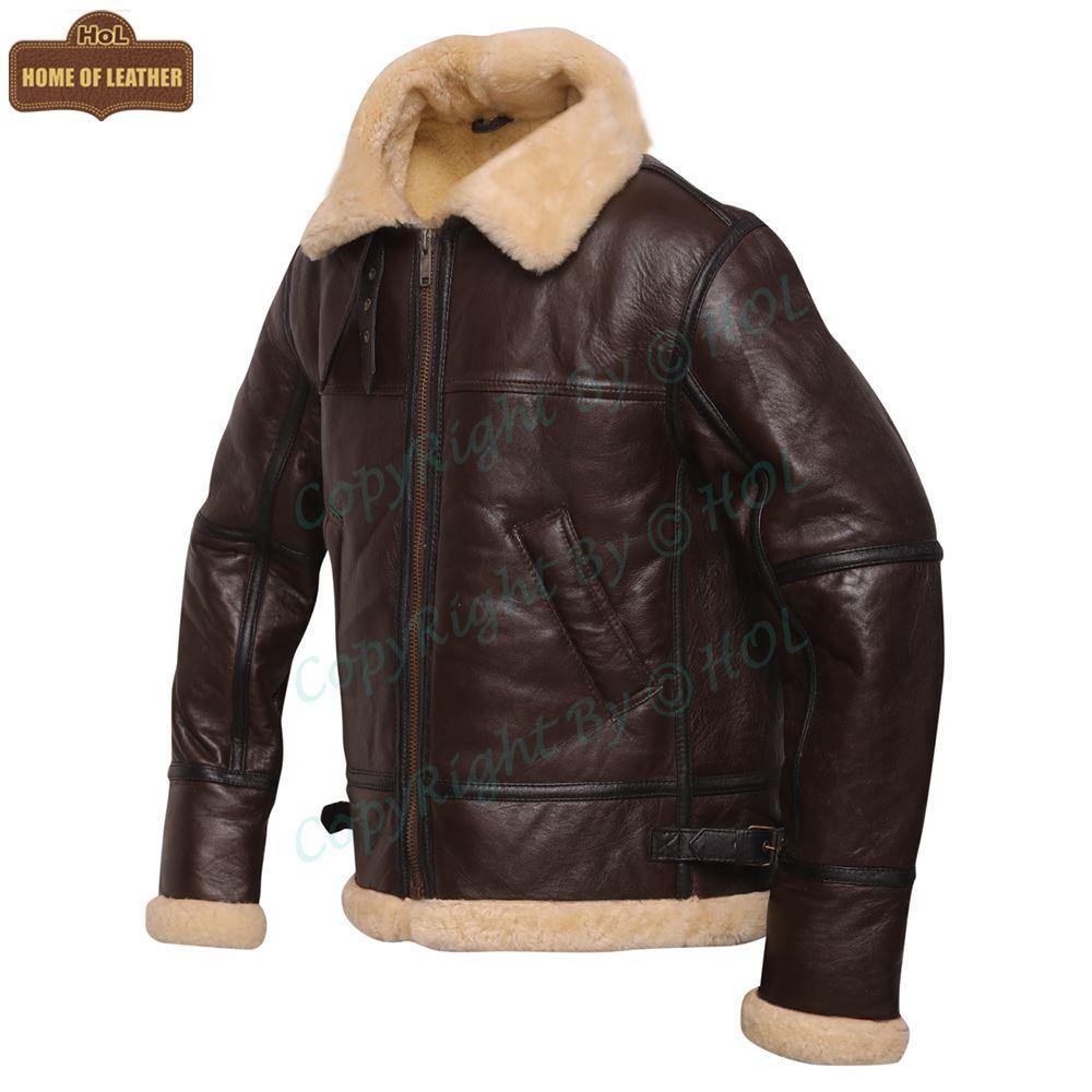 HoL B010 Aviator B3 RAF Shearling Pilot Bomber Men's Jacket - Home of Leather