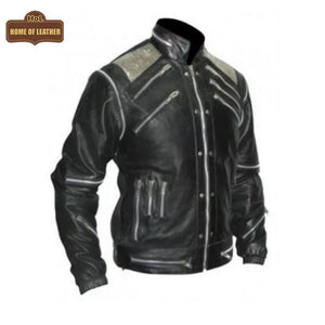 Leather Madness Michael Jackson Beat It M059 Black Genuine Leather Jacket - Home of Leather