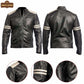 M003 Cafe Racer Black Vintage Retro 1 Men's Jacket 2020 - Home of Leather