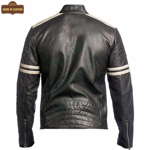 M003 Cafe Racer Black Vintage Retro 1 Men's Jacket 2020 - Home of Leather