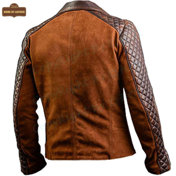 M008 Men's Cafe Racer Stylish Biker Leather Brown Jacket - Home of Leather