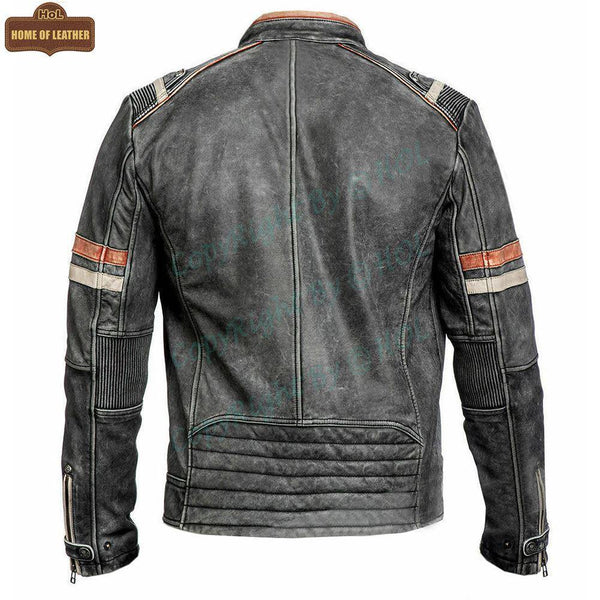 M009 Retro-2 Men Biker Vintage Motorcycle Distressed Leather Jacket - Home of Leather